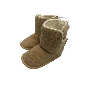 New Rising Stars Girls Infant Baby Size 2 6 9 Months Tan Faux Suede Boots Ankle